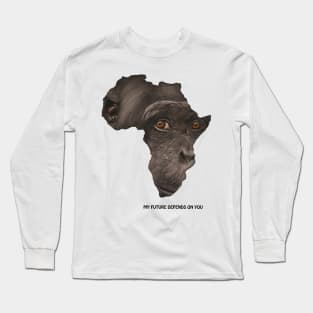 Monkey my future depends on you Long Sleeve T-Shirt